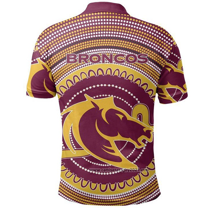 Camiseta Polo Brisbane Broncos Rugby 2021 Indigena